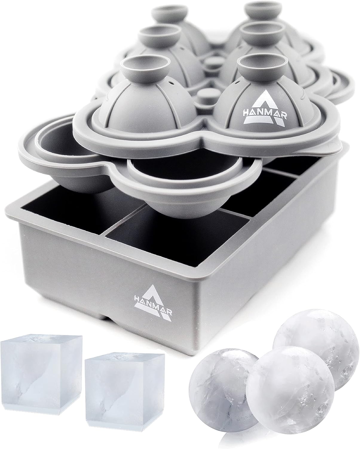 HANMAR® Ice Cube Tray Set of 2 Large Ice Cube Moulds Ice Cubes