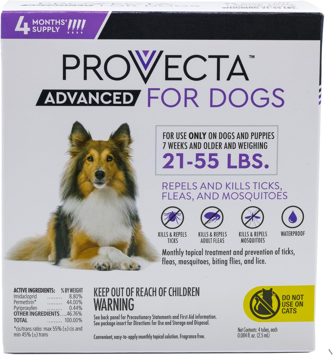 Provecta® Advanced for Dogs (Lg) 21–55 lbs – 4 Mos/Box