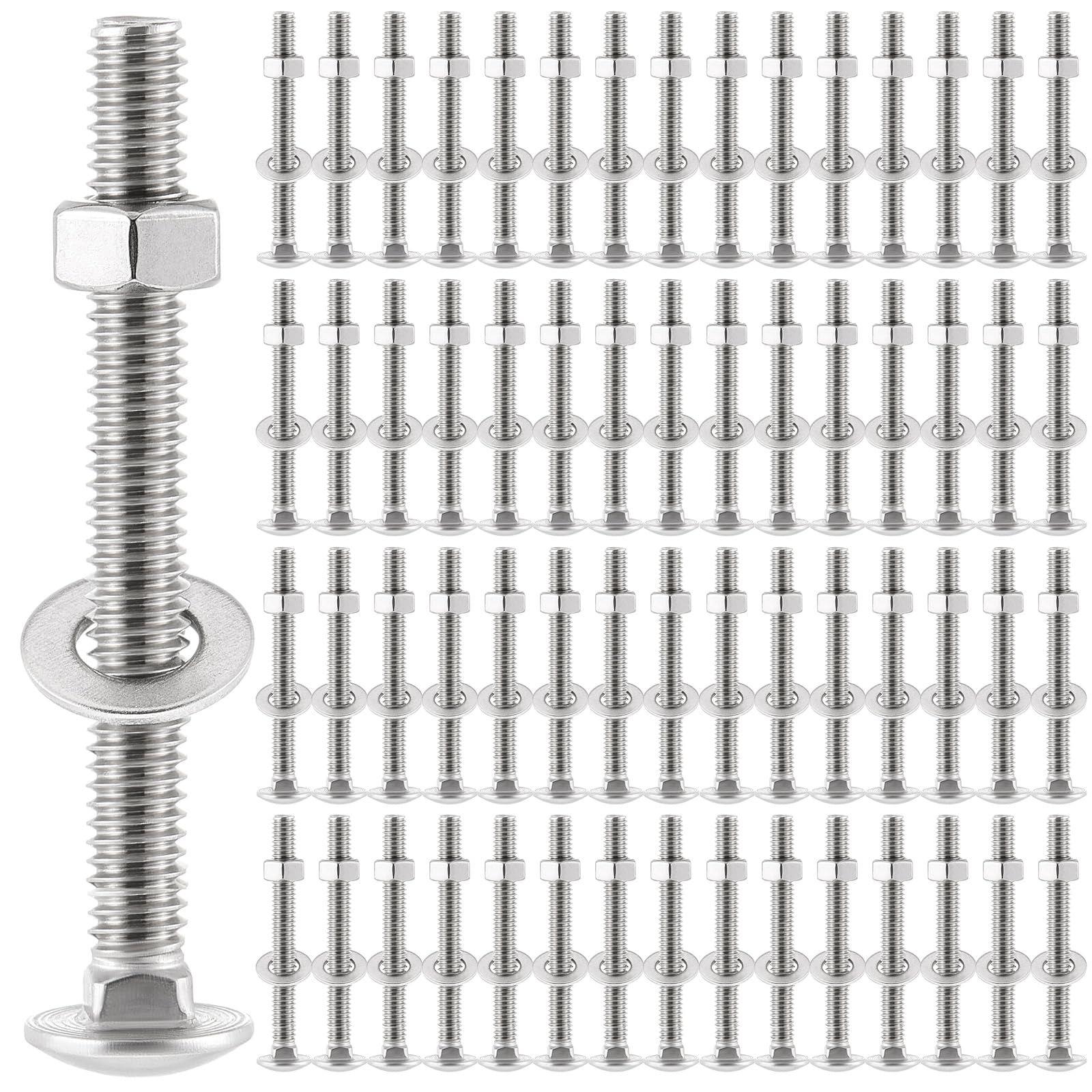 Zonon 25-Piece Stainless Steel Carriage Bolt Kit -14