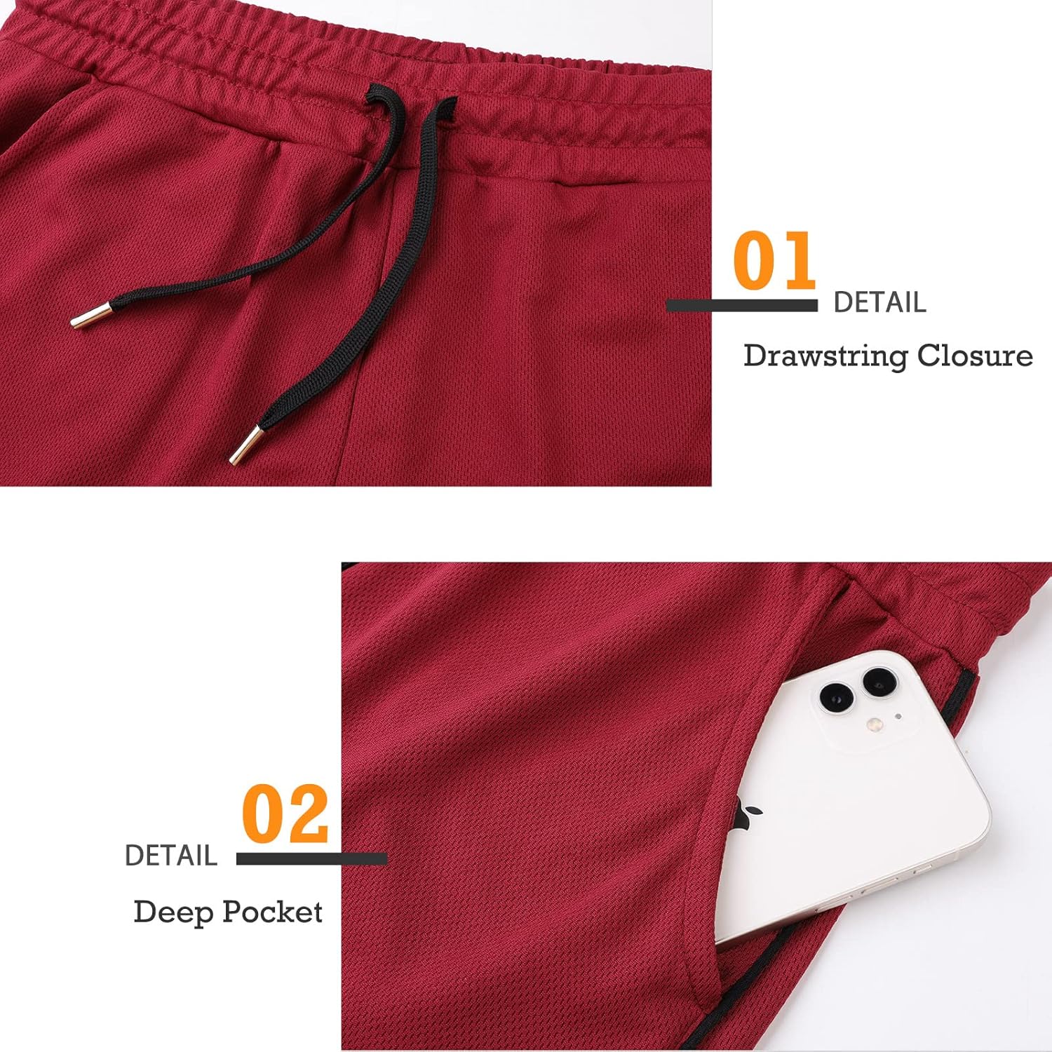 Surenow Mens Running Gym Shorts 3 Inch Breathable Lightweight Athletic Sport Shorts Training Workout Shorts with Pockets - Image 5