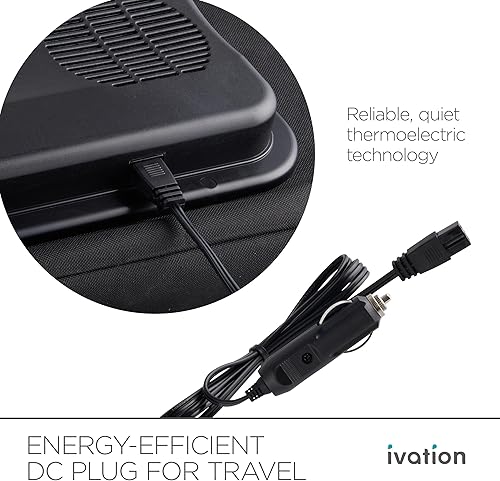 Miniatura 5 de Ivation Bolsa térmica eléctrica portátil  Enfriador de viaje termoeléctrico de 18 L con correa para el hombro, bolsillo de almacenamiento y enchufe