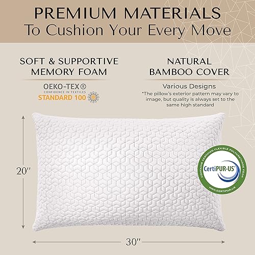 Miniatura 3 de Mueller Nirvana - Almohada cervical ajustable de espuma viscoelástica, almohadas cervicales inodoras para aliviar el dolor, almohada ortopédica para