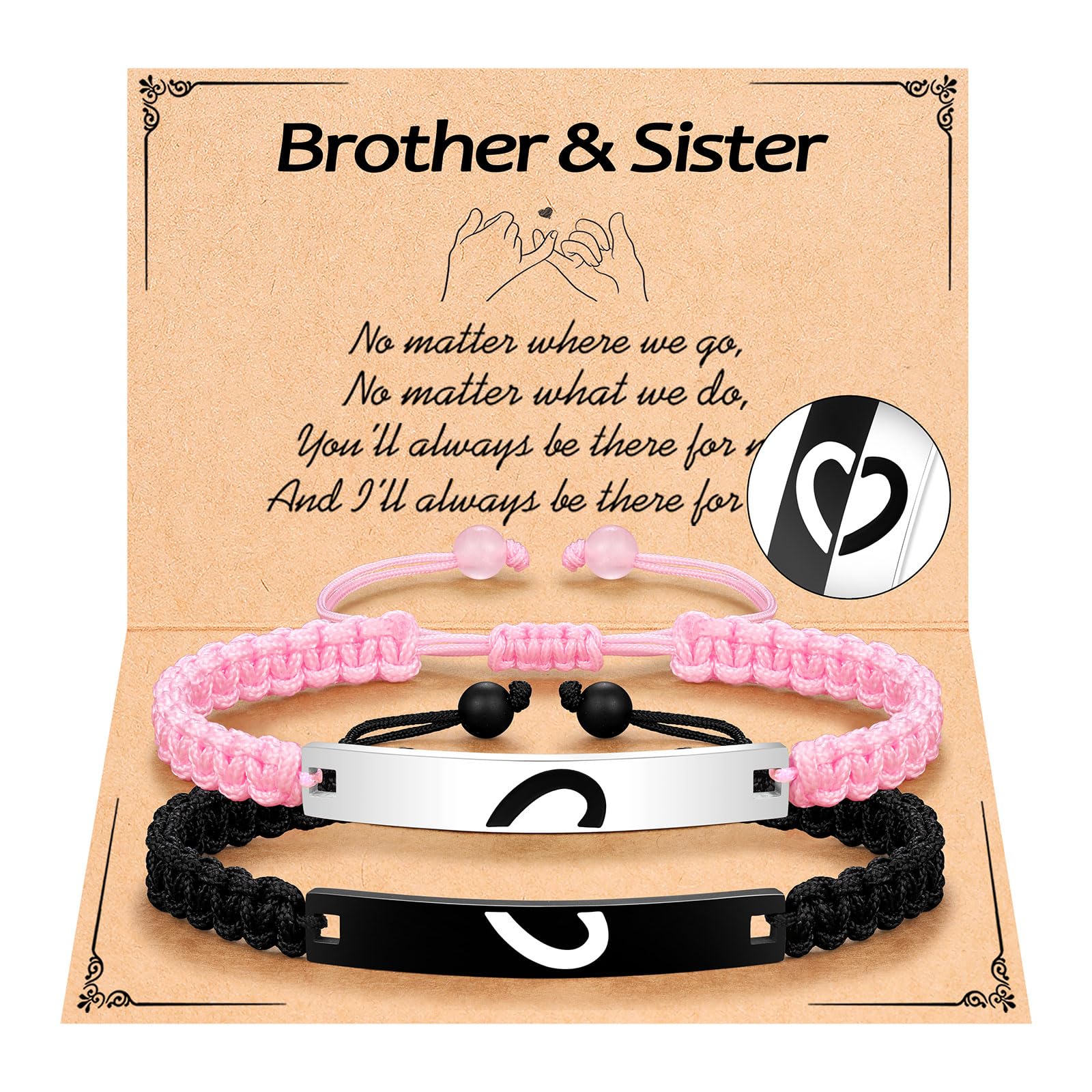 UPROMI Matching Bracelets for Couples, Dad&Daughter, Brother&Sister, Fathers Day Valentines Christmas Birthday Gifts