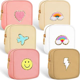 Zubebe 6 mini bolsas de maquillaje de nailon,...