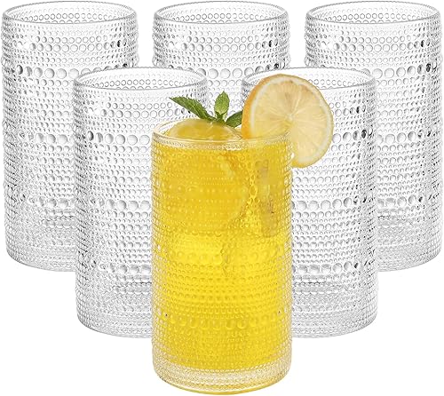 Miniatura 1 de Hobnail - Juego de 6 vasos de cristal vintage de 16 onzas (juego de 6 unidades, transparentes)