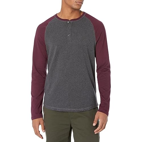 Amazon Essentials Men's Slim-Fit Long-Sleeve Henley Shirt