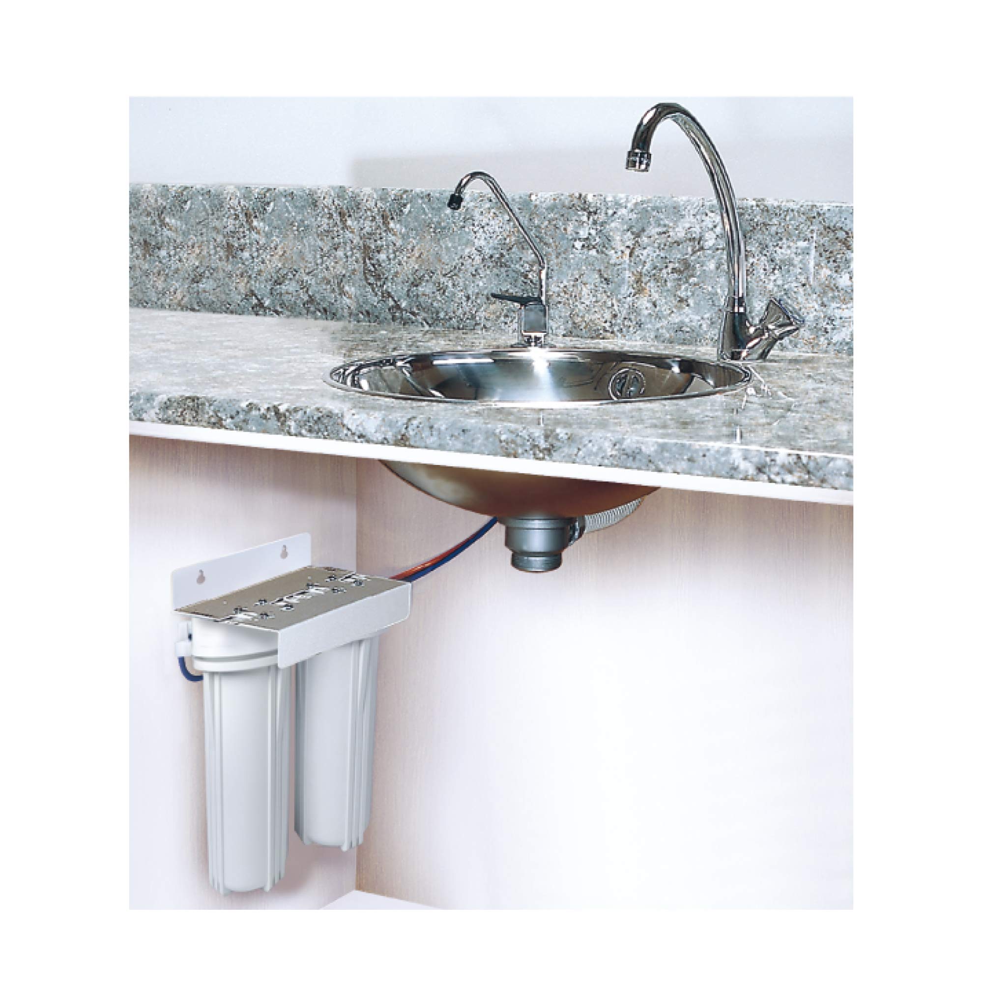 Filter Fresh. Filtro para beber agua. Filtro doble bajo el fregadero. Elimina del agua el cloro, contaminantes, sedimentos, tierra, barro y óxidos. Bbagua.