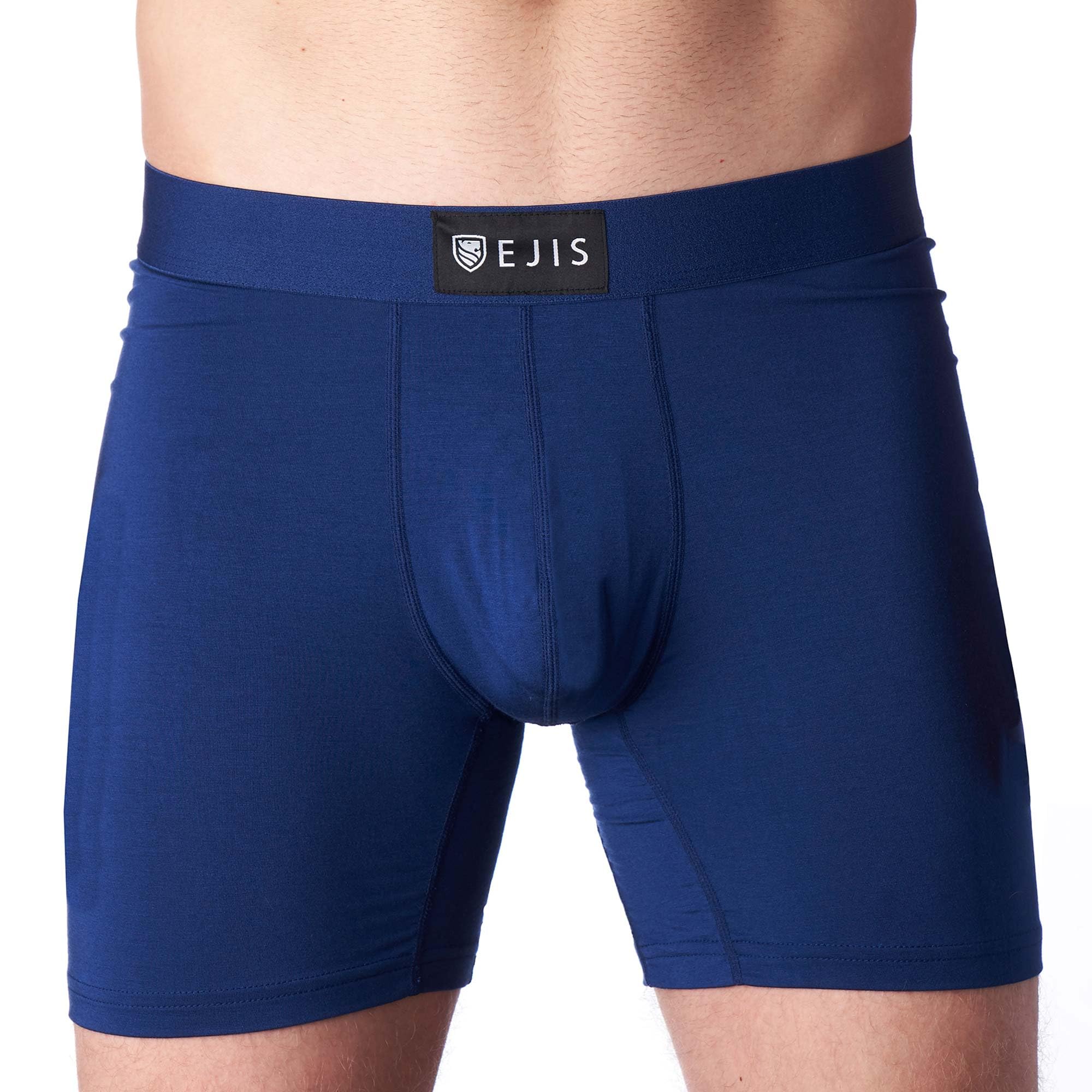 Ejis Sweatproof Mens Boxer Briefs Modal Pouch Underwear w Sweat Pads, Silver Treated to Fight Odor, Aluminum Free Alternative