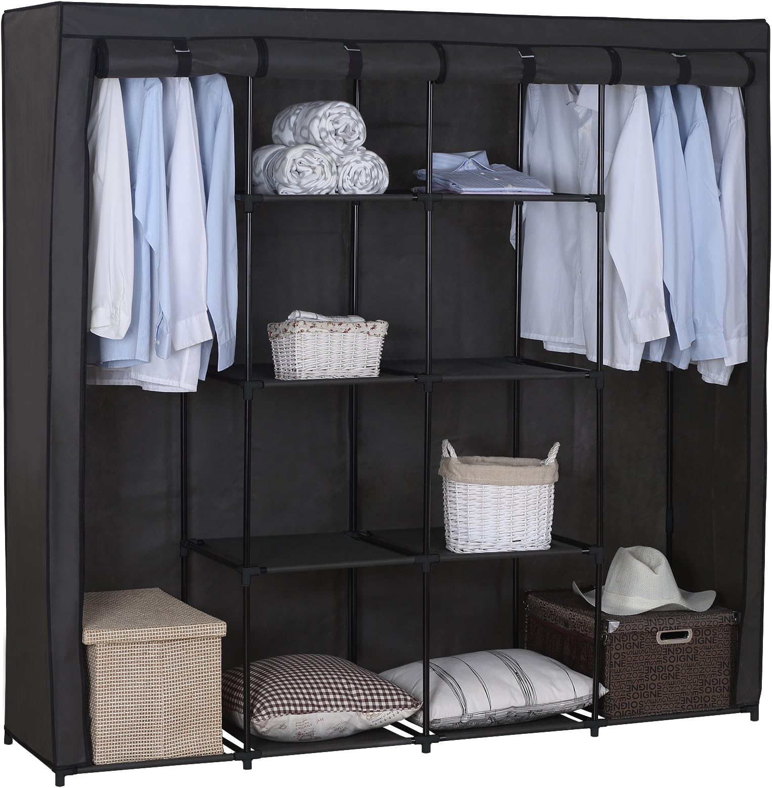UDEAR Armoire de Rangement GardeRobe Pliable en Tissu intissé Garde