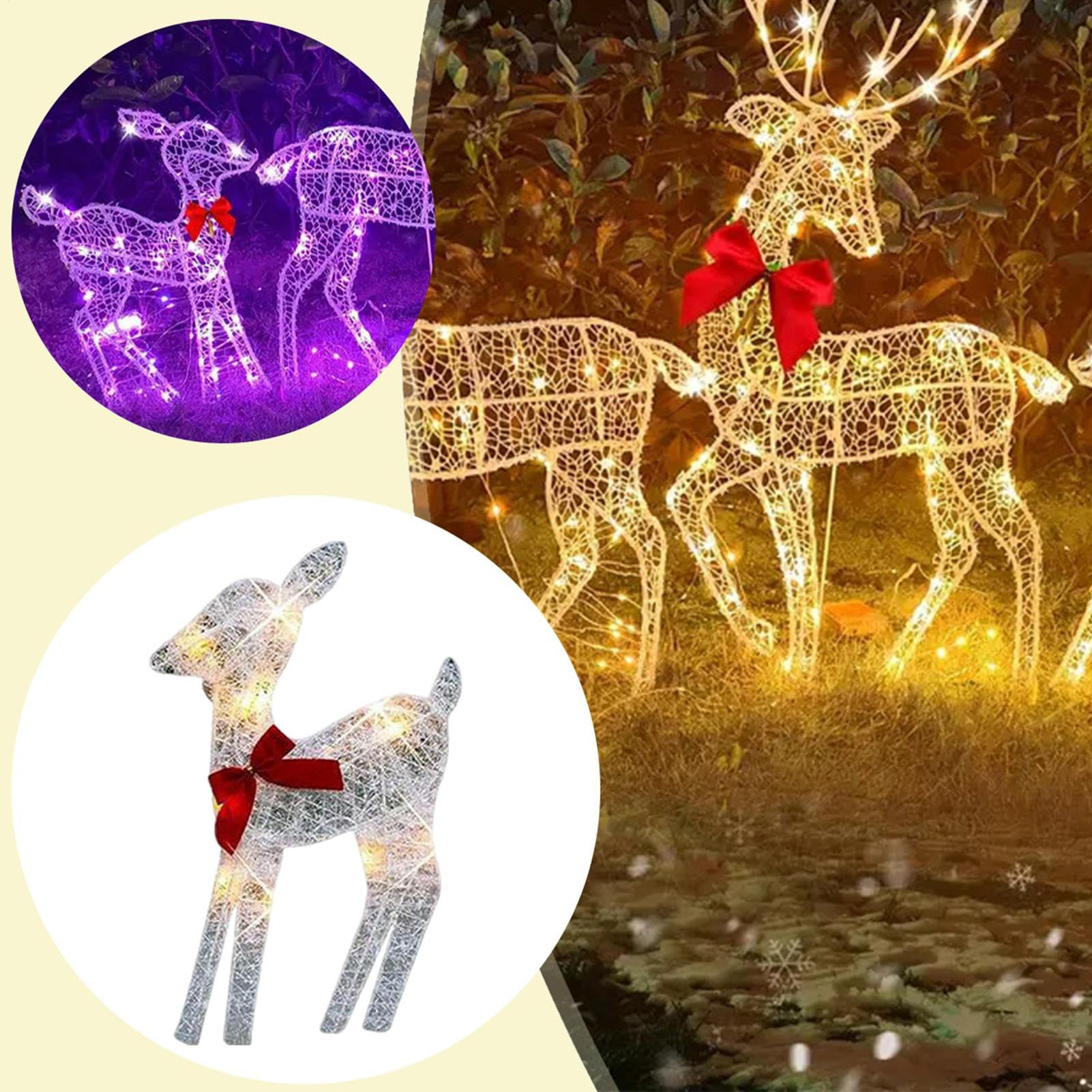 Renne Natalizie per Esterno con Illuminazione Decorazione in Ferro con per