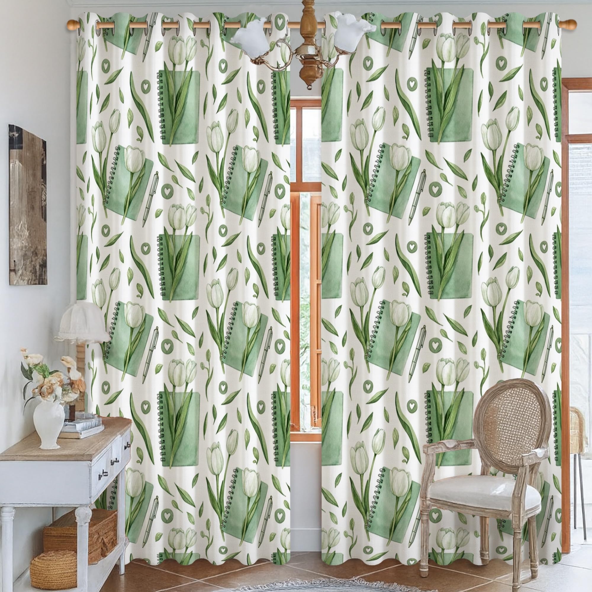 Rideaux occultants tulipes pour une ambiance bureau nature
