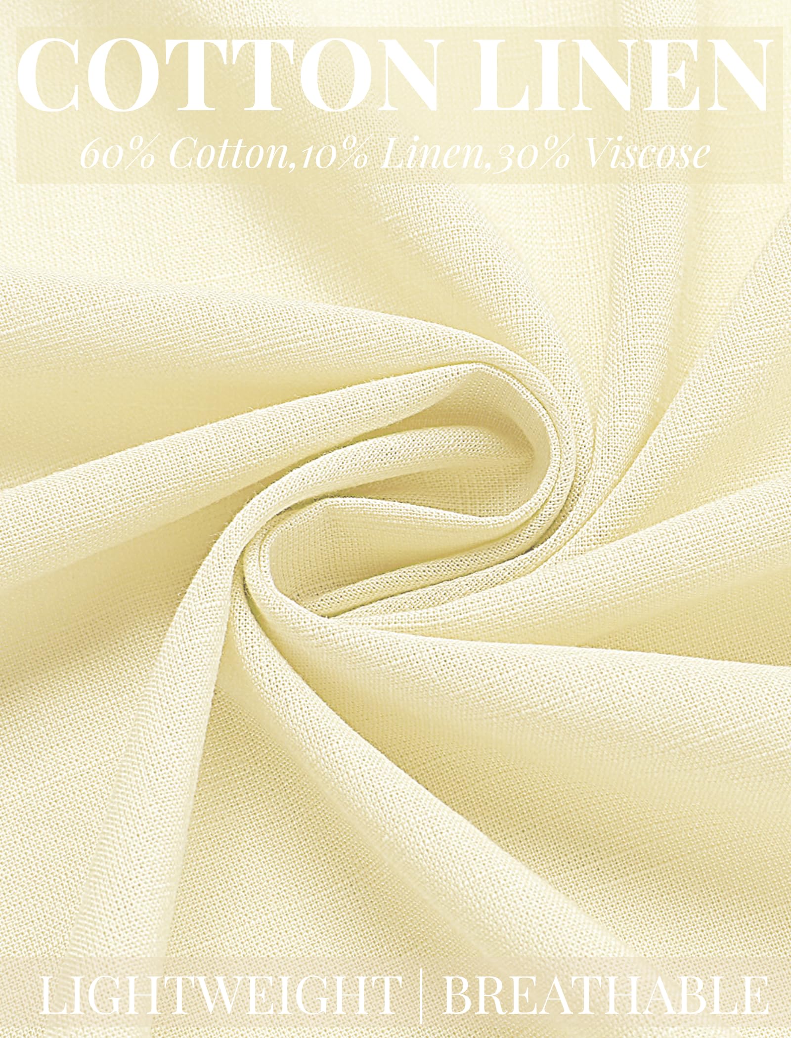 COOFANDY Men's Long Sleeve Buttons Down Shirts Casual Button Up Shirts Beach Linen Shirt Untucked Dress Shirt