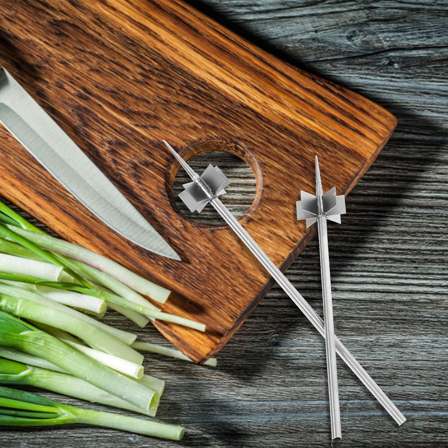 2 Pcs Stainless Steel Onion Cutter Sharp Blades for Scallions
