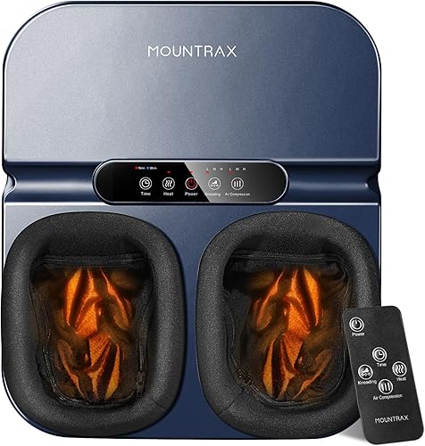 Miniatura 1 de MOUNTRAX Máquina masajeadora de pies con calor, regalos para mujeres y hombres, masajeador de pies Shiatsu con control remoto, amasado profundo y