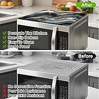 Vista 5 de Funda de mármol para microondas, resistente al calor, antideslizante, protector de mostrador, 18 x 14 pulgadas, no se puede lavar, borrable