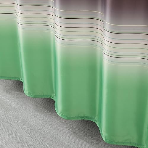 Vista 100 de Cortina de ducha de tela, estampado beige y tostado, cortinas de ducha con patrón de damasco bohemio de cachemira para baño, cortinas de baño Hudson