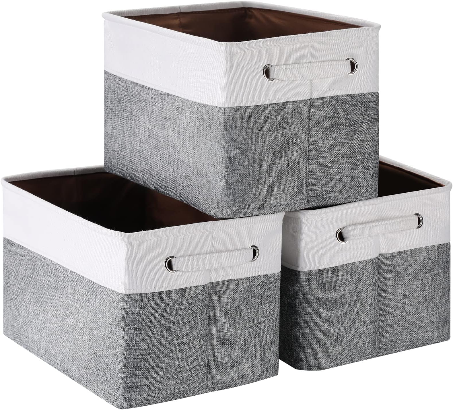 Sponsored Ad – Collapsible Storage Bin [3-Pack] Foldable Canvas Fabric Storage Basket Cube Box, Sturdy Organizer with Handles for Home, Office, Nursery, Closet Shelves (White and Grey)