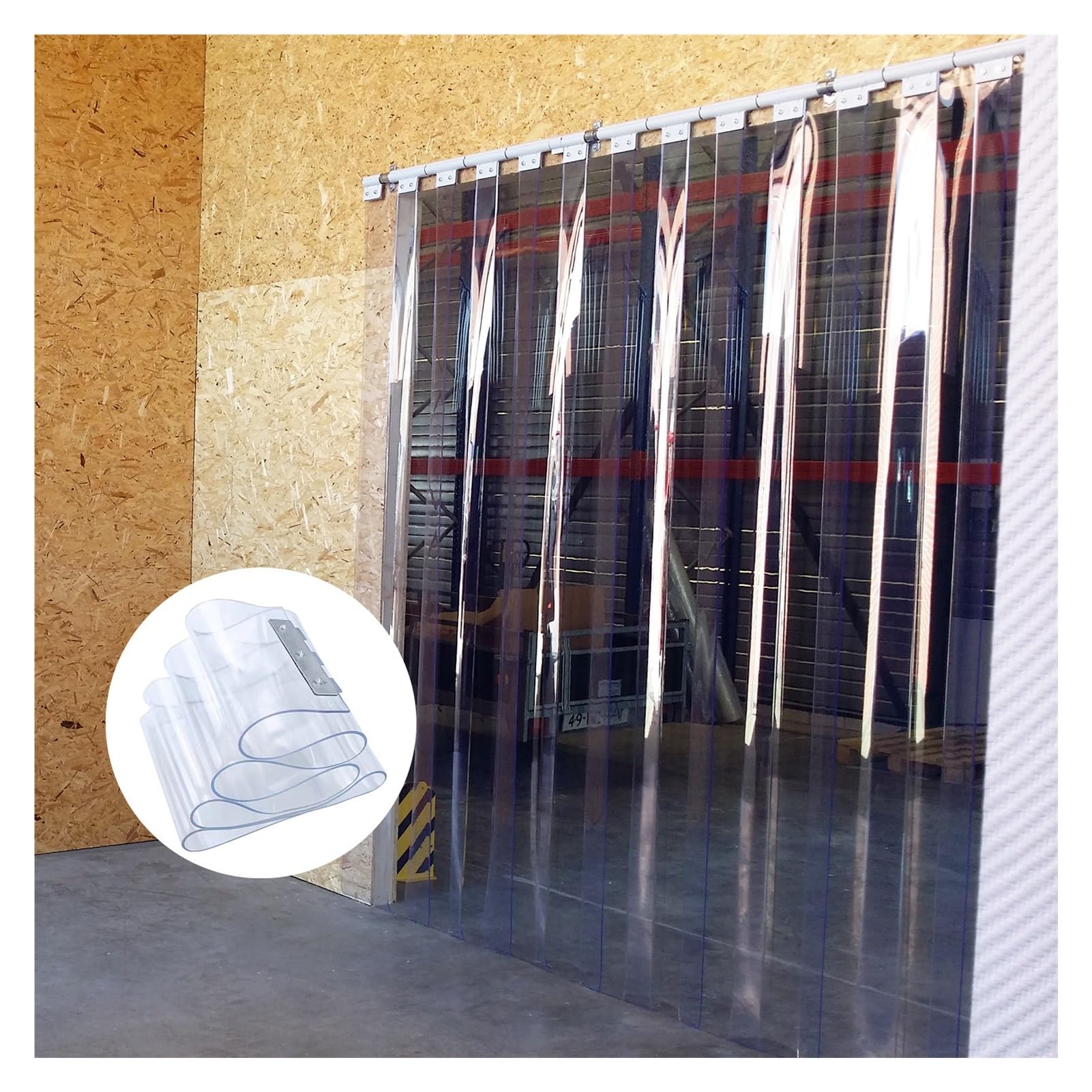 FBHappiness Vinyl Strip Door Curtain PVC Strip Curtain Kit Plastic Warehouse Curtain for Freezer Door Warehouse Door (Color : Clear, Size : 150x200cm/59.06x78.74in)