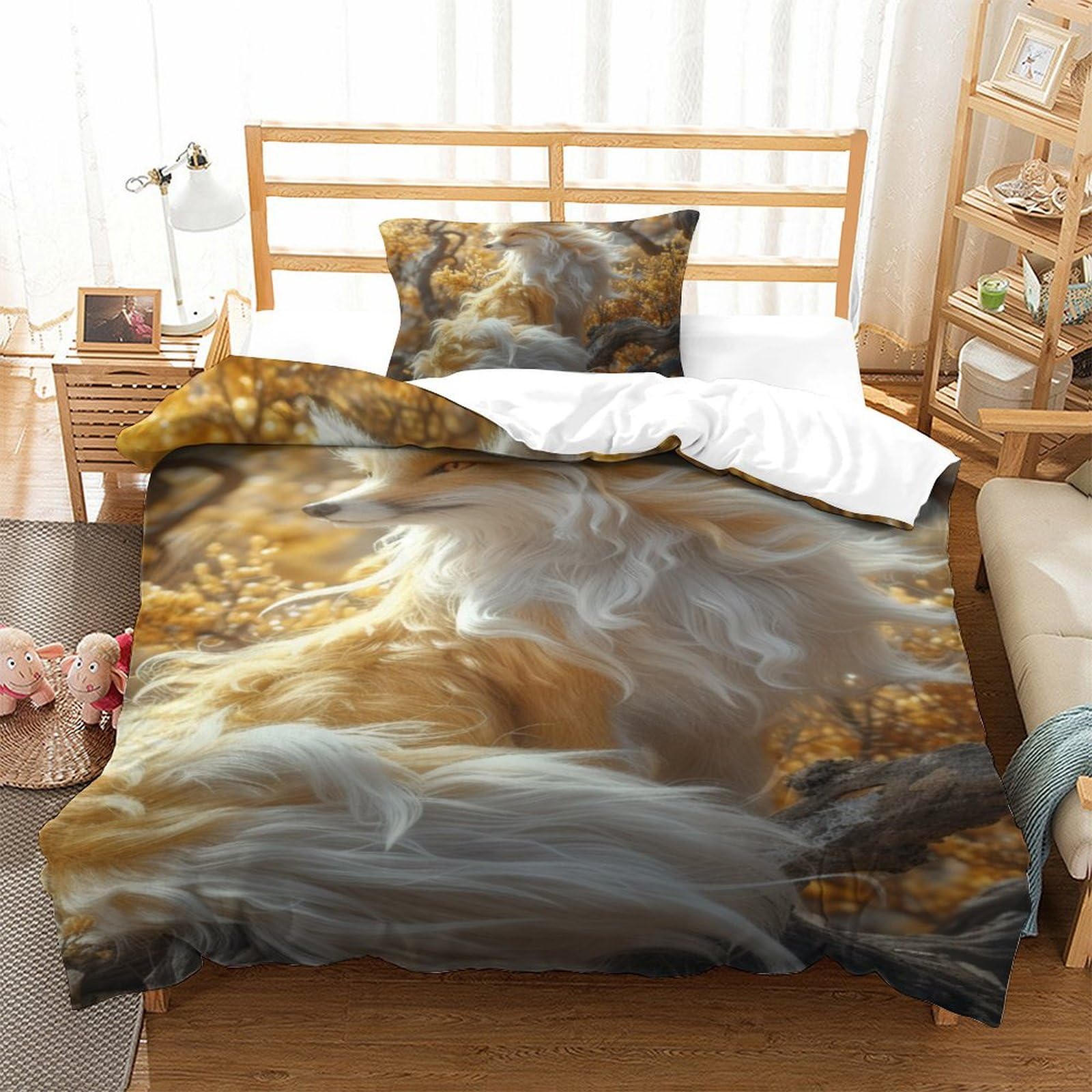 Housse de couette renard 3D contre la transpiration de nuit