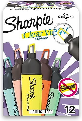 Miniatura 6 de Sharpie Resaltador resaltador de visión transparente con punta de cincel transparente resaltador de tanques surtido 4 unidades