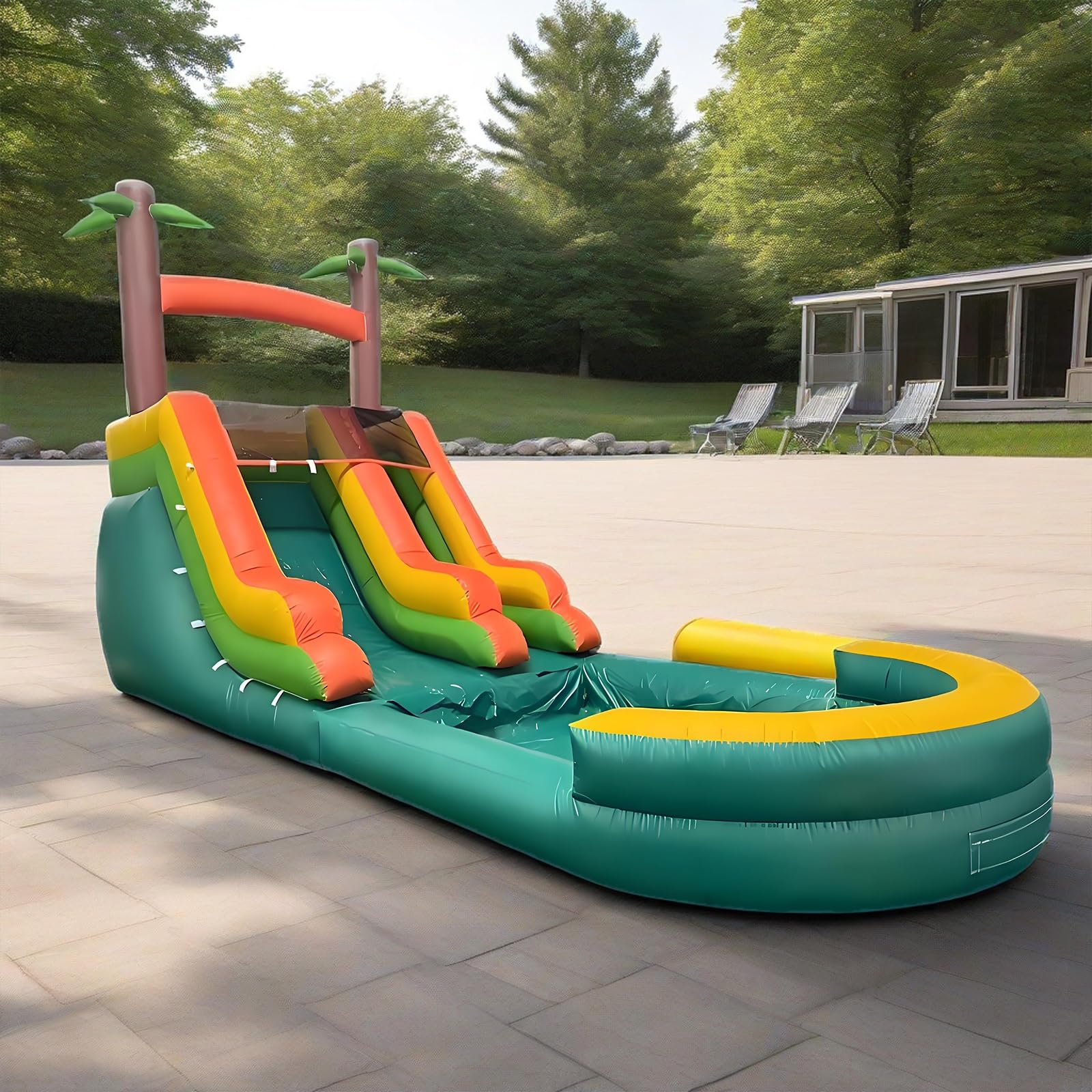 Castello Gonfiabile per Bambini Casa Gonfiabile con Scivolo Piscina, per Bambini di 3-10 Anni per Casa Giardino Centri Commerciali Esterni e Asili Infantili