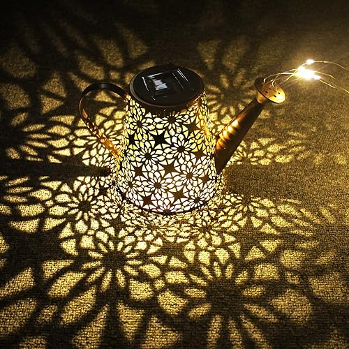 Miniatura 7 de Regadera solar con luces centelleantes en cascada y gancho para exteriores, impermeable, colgante para decoración de jardín, luz de paisaje para