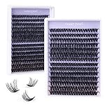Lash Clusters Lash Extensions 280 Pcs Individual Lashes DIY Eyelash Extensions 10-16mm Length Mix Cluster Lashes Soft Natural for Makeup at Home - 60D+80D
