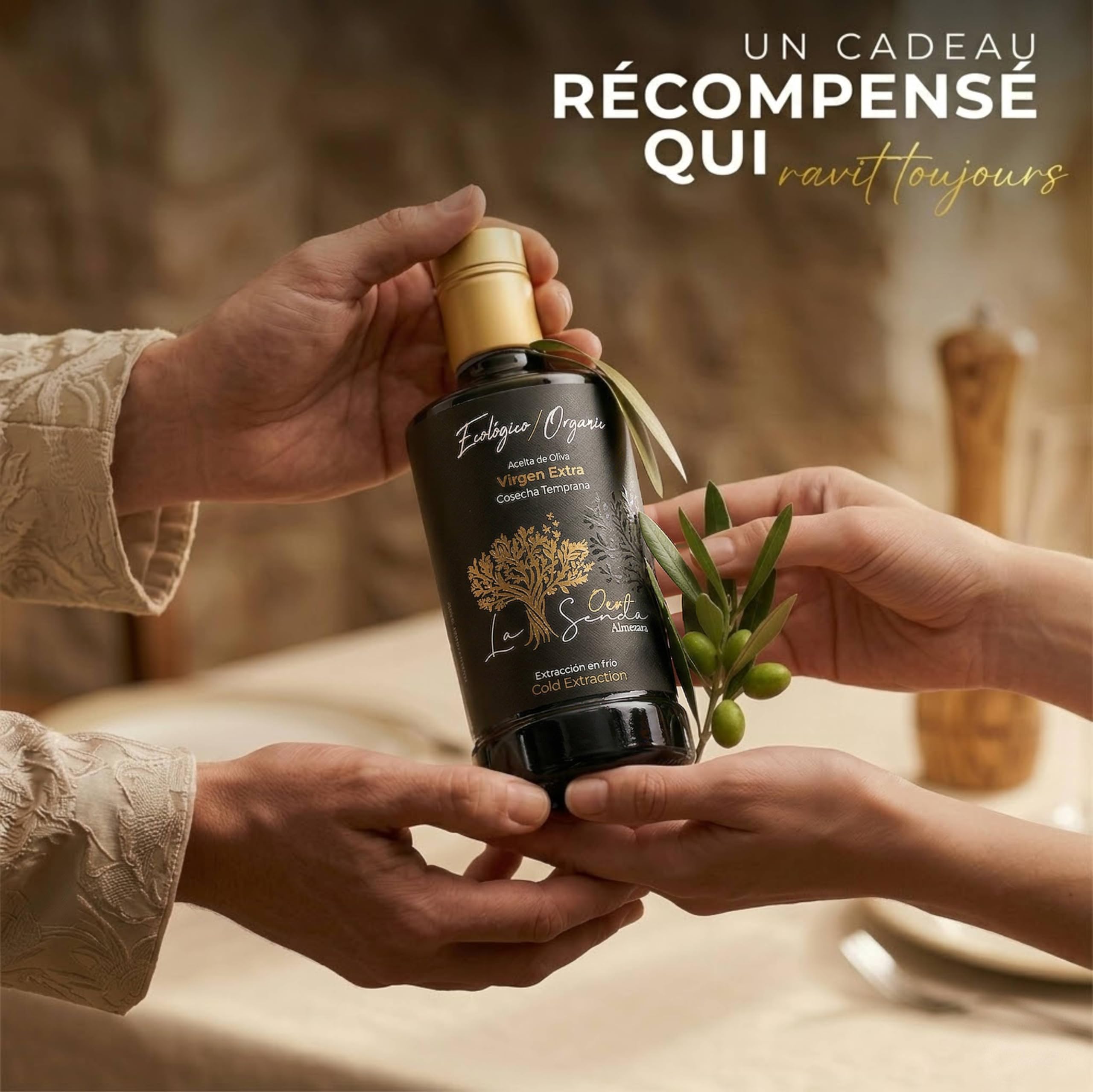 Huile D'olive Extra Vierge Bio - Variétés Picual et Cornicabra de Grande Qualité, Intense et Fraîche | Récolte Précoce D'olives Vertes, Extraction À Froid | Idéale Pour une Usage À Cru (1L)