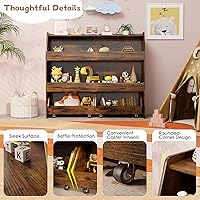 Vista 5 de COZPAW Toy Storage Organizer, 3 Tier Montessori Shelf with Movable Bins (Brown)