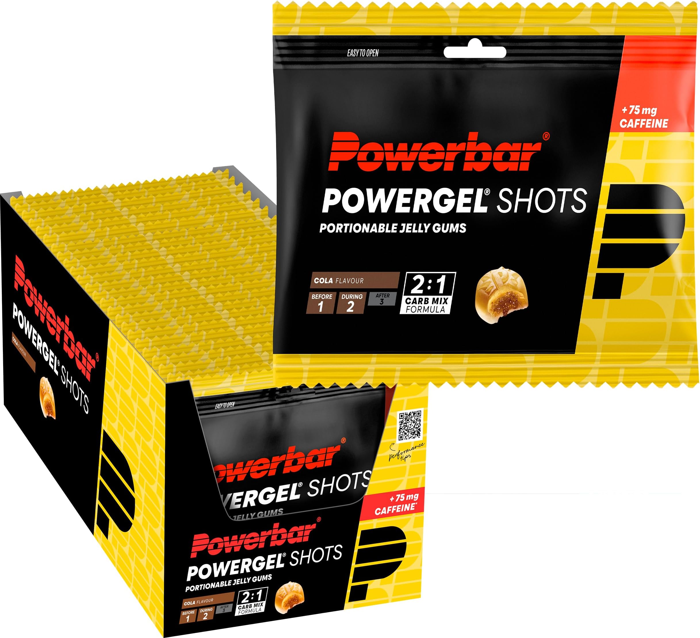 Powerbar PowerGel Shots Cola 24x60g - Carbohydrate gums with C2MAX + 75mg caf...