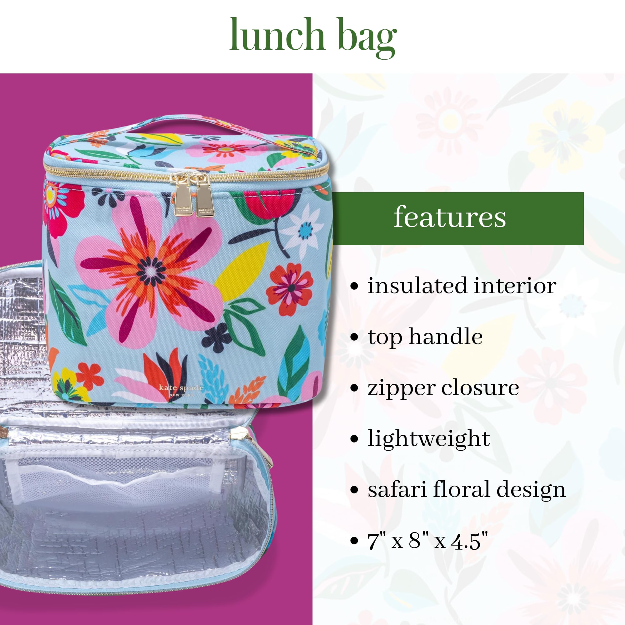 kate spade new york Insulated Lunch Tote, Small Lunch Cooler - Image 3