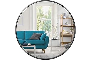 Best Choice Products 36 Inch Matte Black Framed Round Wall Mirror