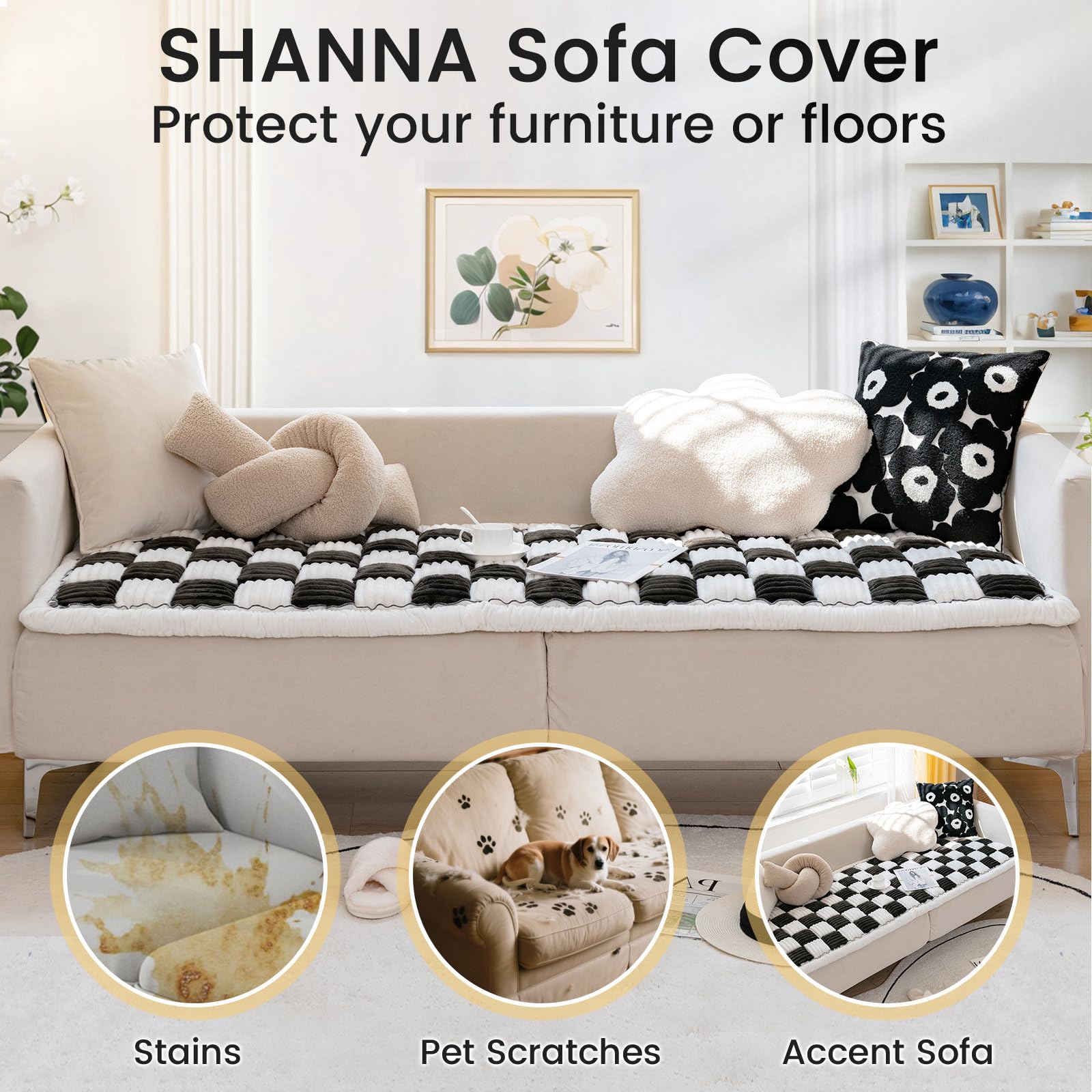 Thicken Plaid Sofa Cover 1 2 3 Seater - Image 4