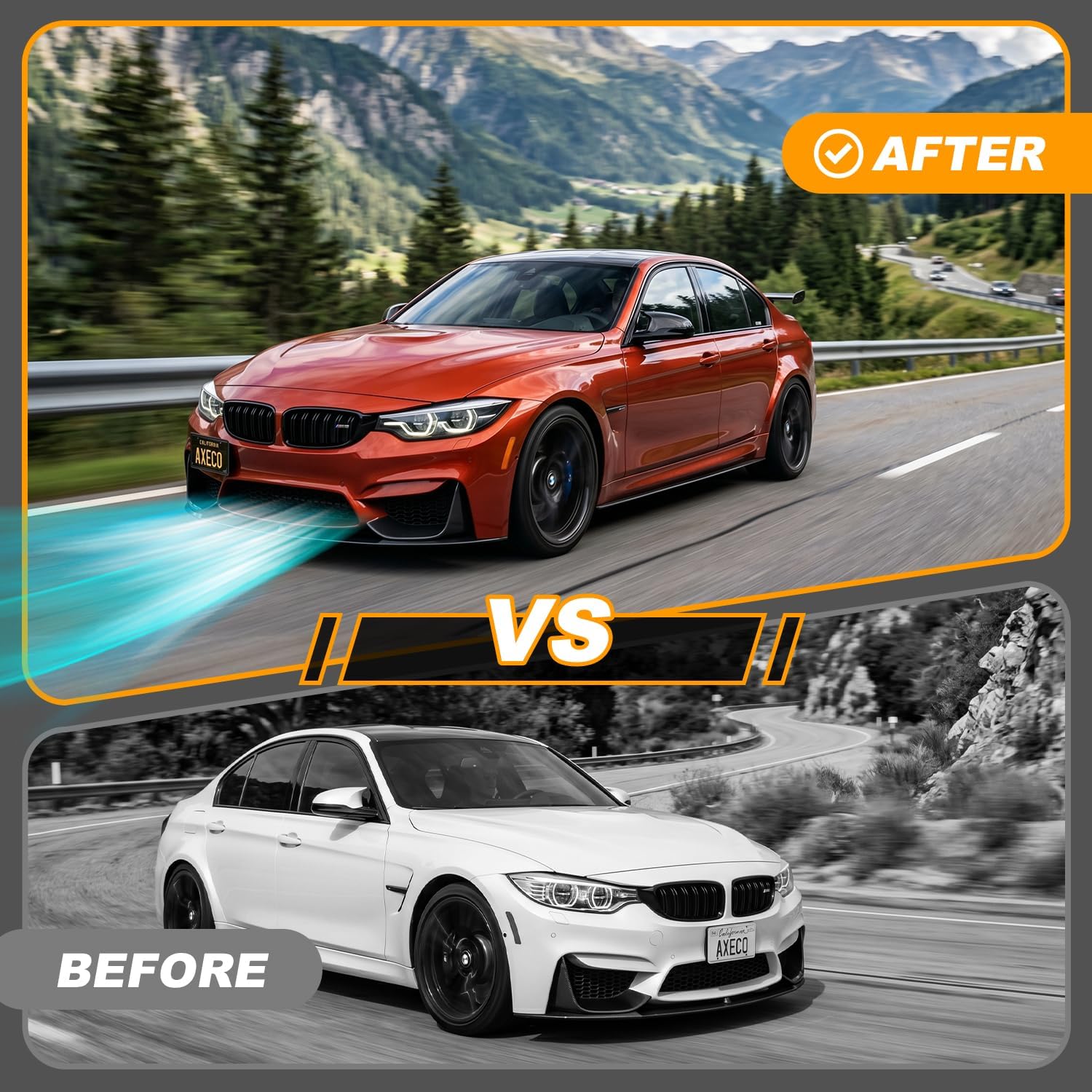 No Drilling Front Bumper Tow Hook License Plate Relocator for BMW F30 F31 F32 G30 G31 Z4 X3 Not Blocking Sensor Road Legal Enhance Engine Performance Save Fuel