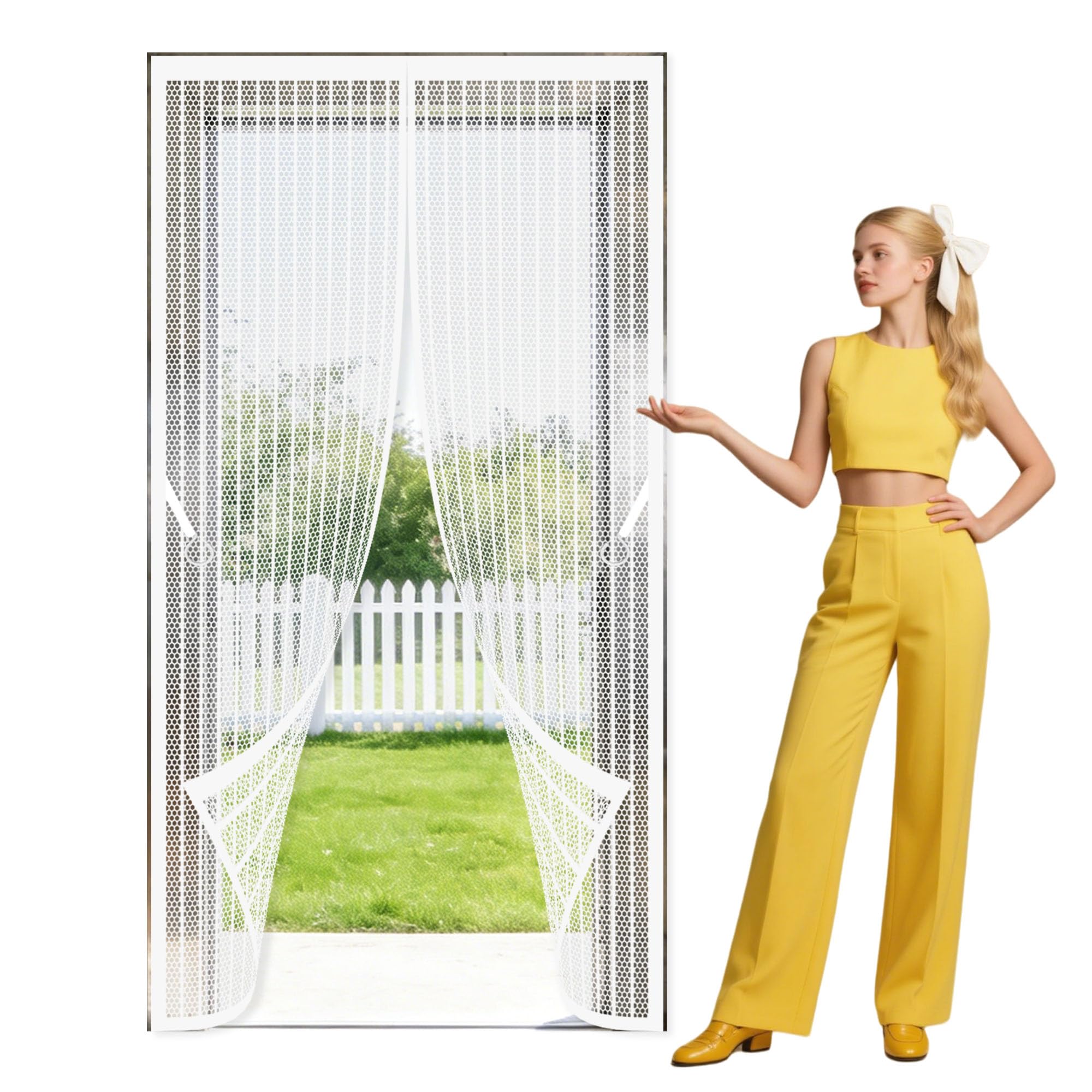 Moustiquaire porte fenetre magnetique a fermeture automatique et maille fine