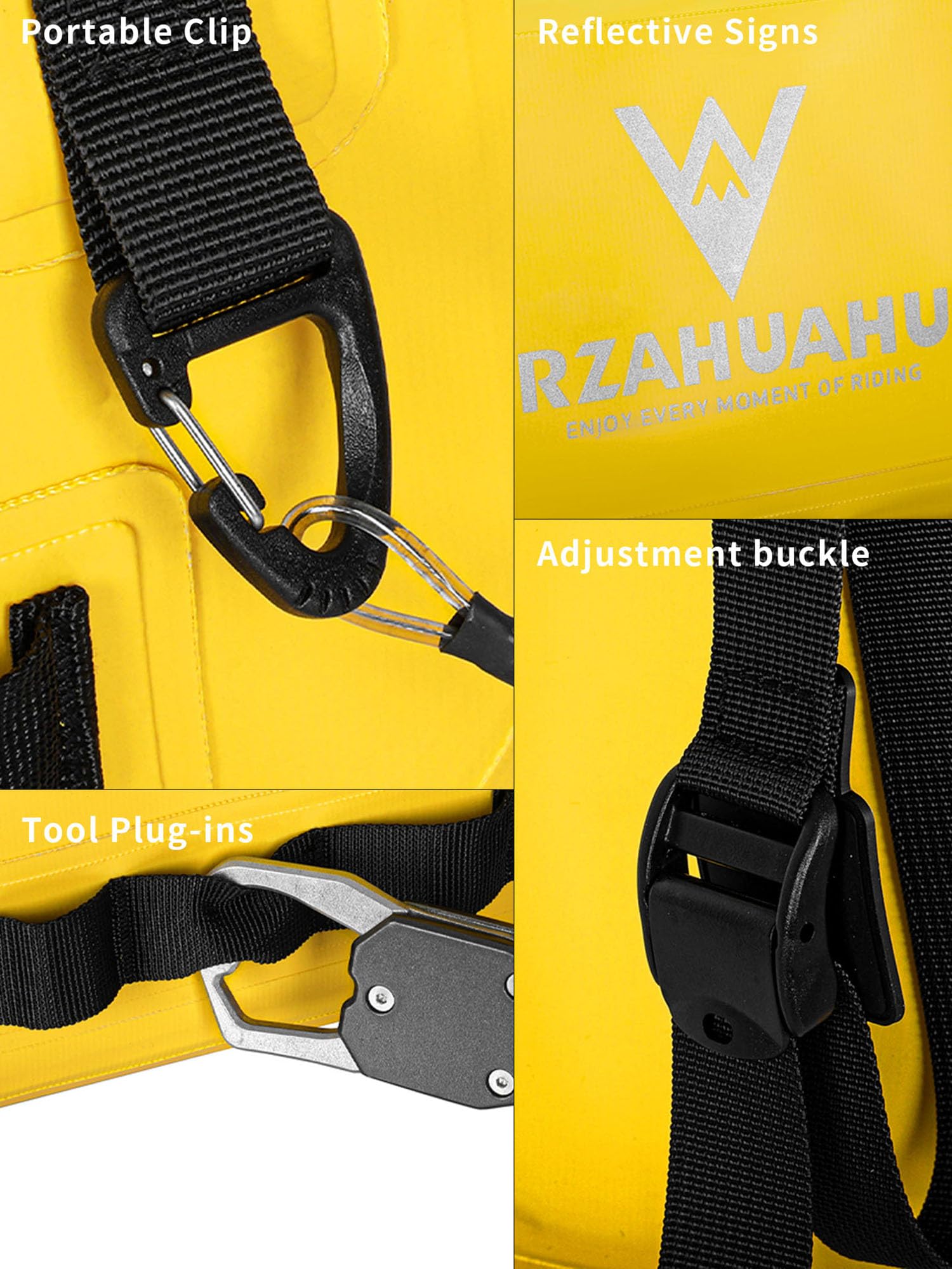 Wodoodporna torba boczna na motocykl 14 l – zwijana torba z PVC | z haczykami i systemem MOLLE, odblaskowa torba siodłowa do sportowego cruisera Adventure