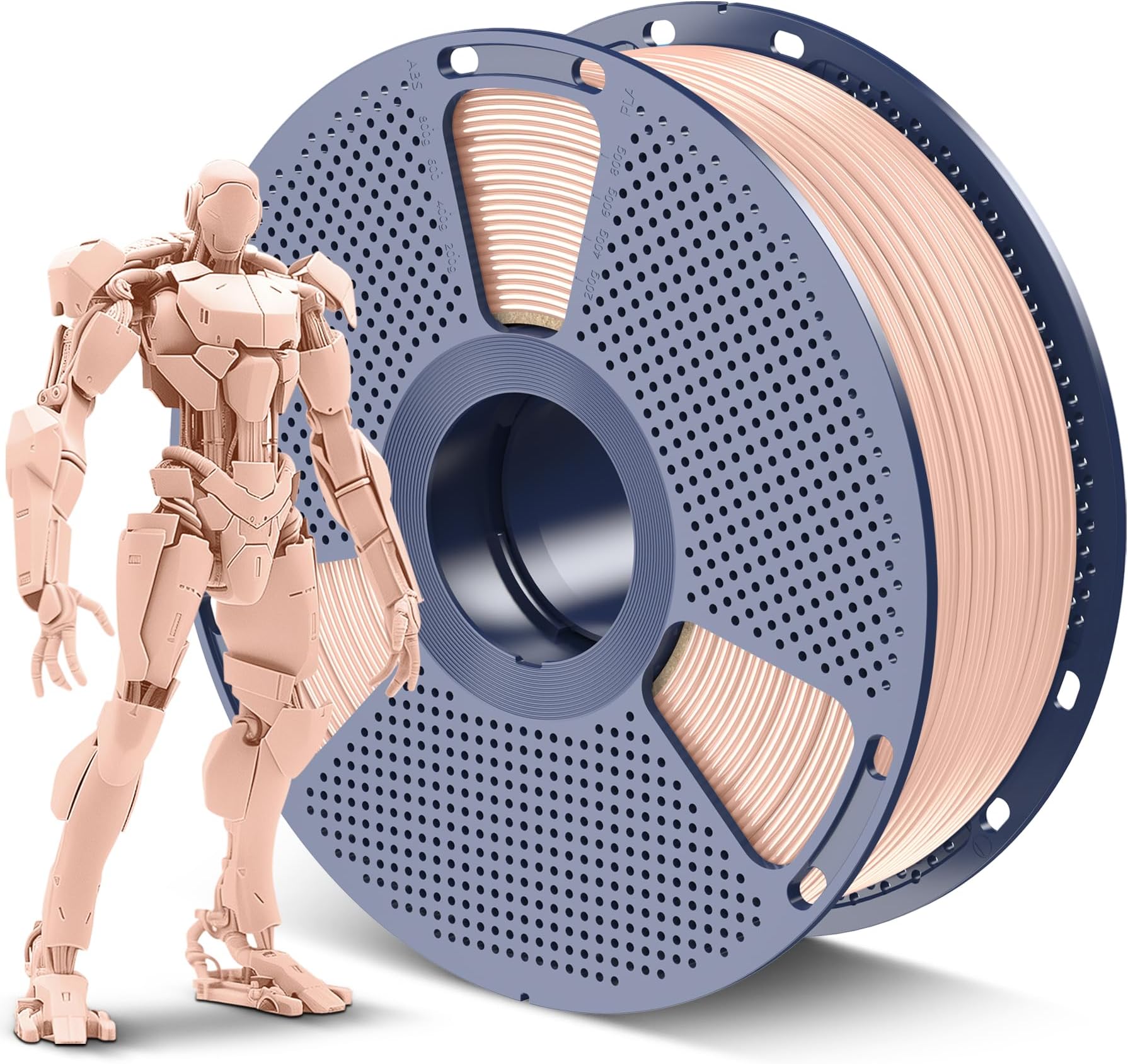 ABS Filaments for 3D Printer-SUNLU,Skin ABS Filament 1.75 mm,Low Odor Dimensional Accuracy +/- 0.02 mm 3D Printing Filament,2.2 LBS (1KG) Spool 3D Printer Filament for Most 3D Printers & 3D Pens,Skin