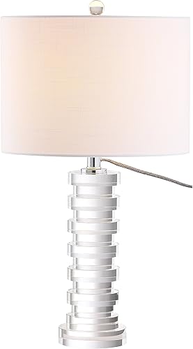JONATHAN Y JYL5020A Sasha - Lámpara de mesa LED de cristal de 25 pulgadas, lámpara de mesa de noche glamorosa de transición para dormitorio, sala de