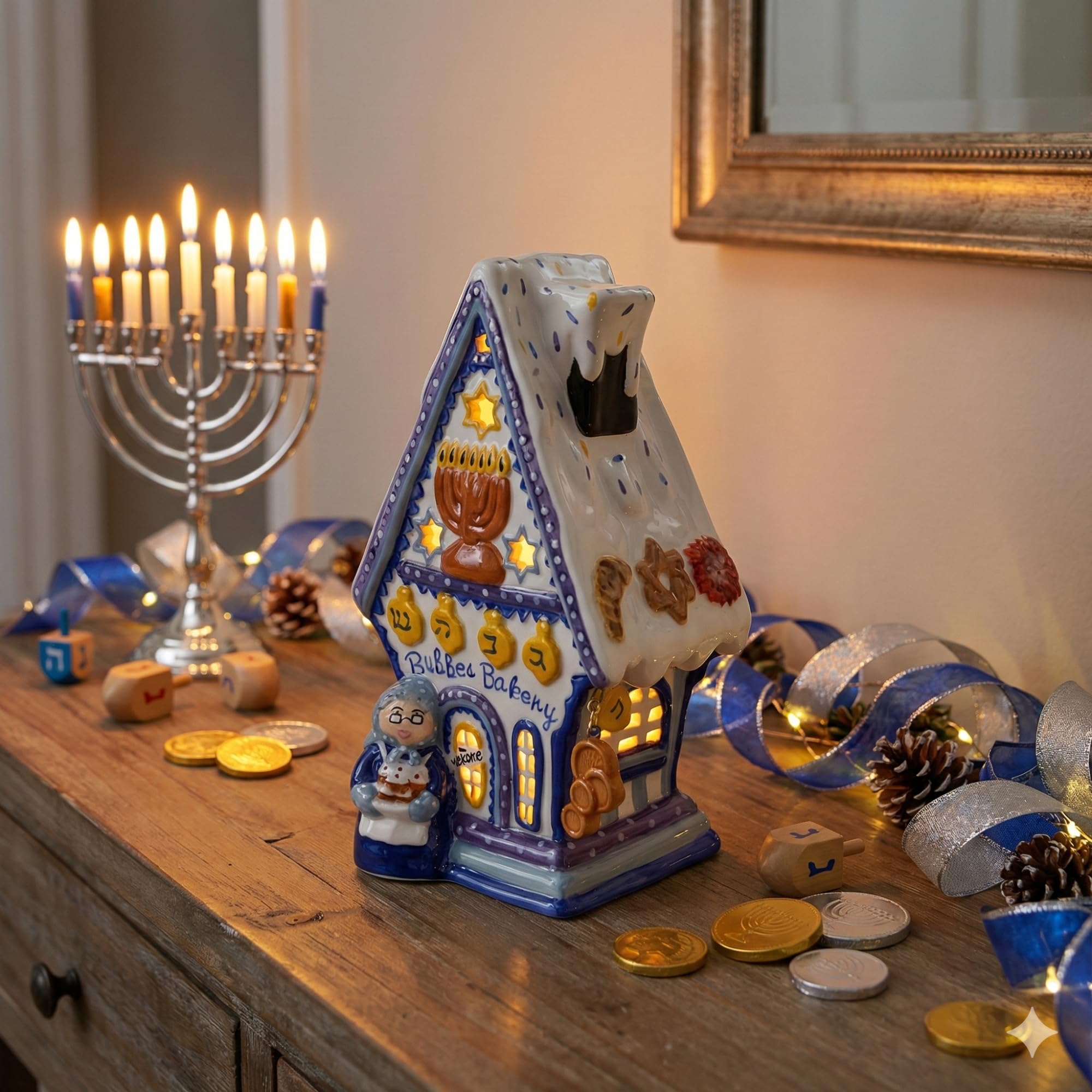 Blue Sky Clayworks 21023 Hanukkah House Portavelas
