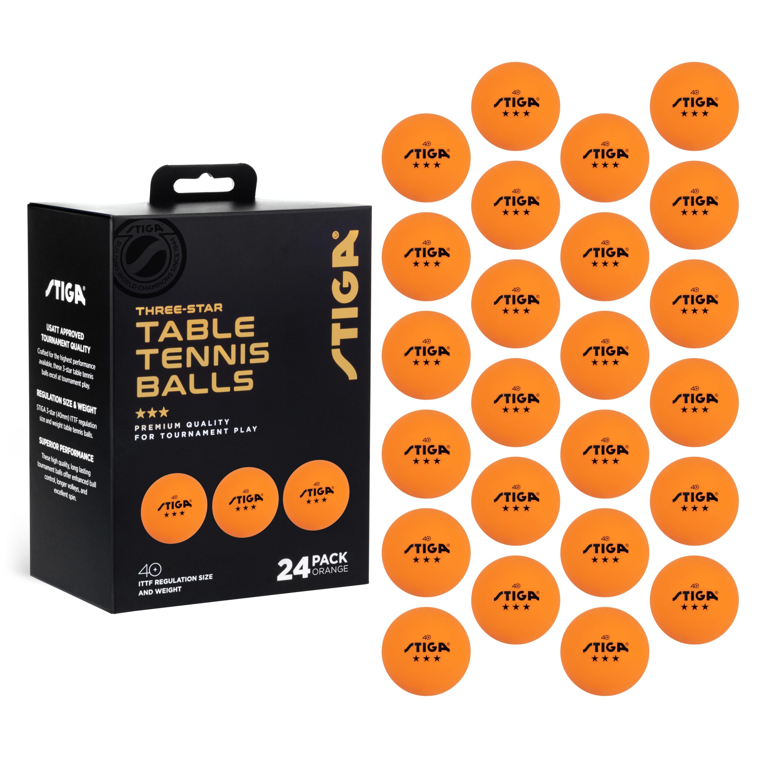 Amazon.com: STIGA 24pk 3-Star Ping Pong Balls - USATT Approved