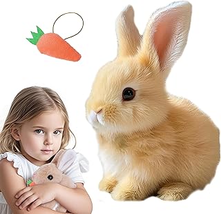 RichRabbit Bunby - Easter My Realistic Bunny Toy, Interactive Bunny Realistic Bunny - Jumping, Twitching, and Shaking Ears, Realistic Bunny Toys(Brown)