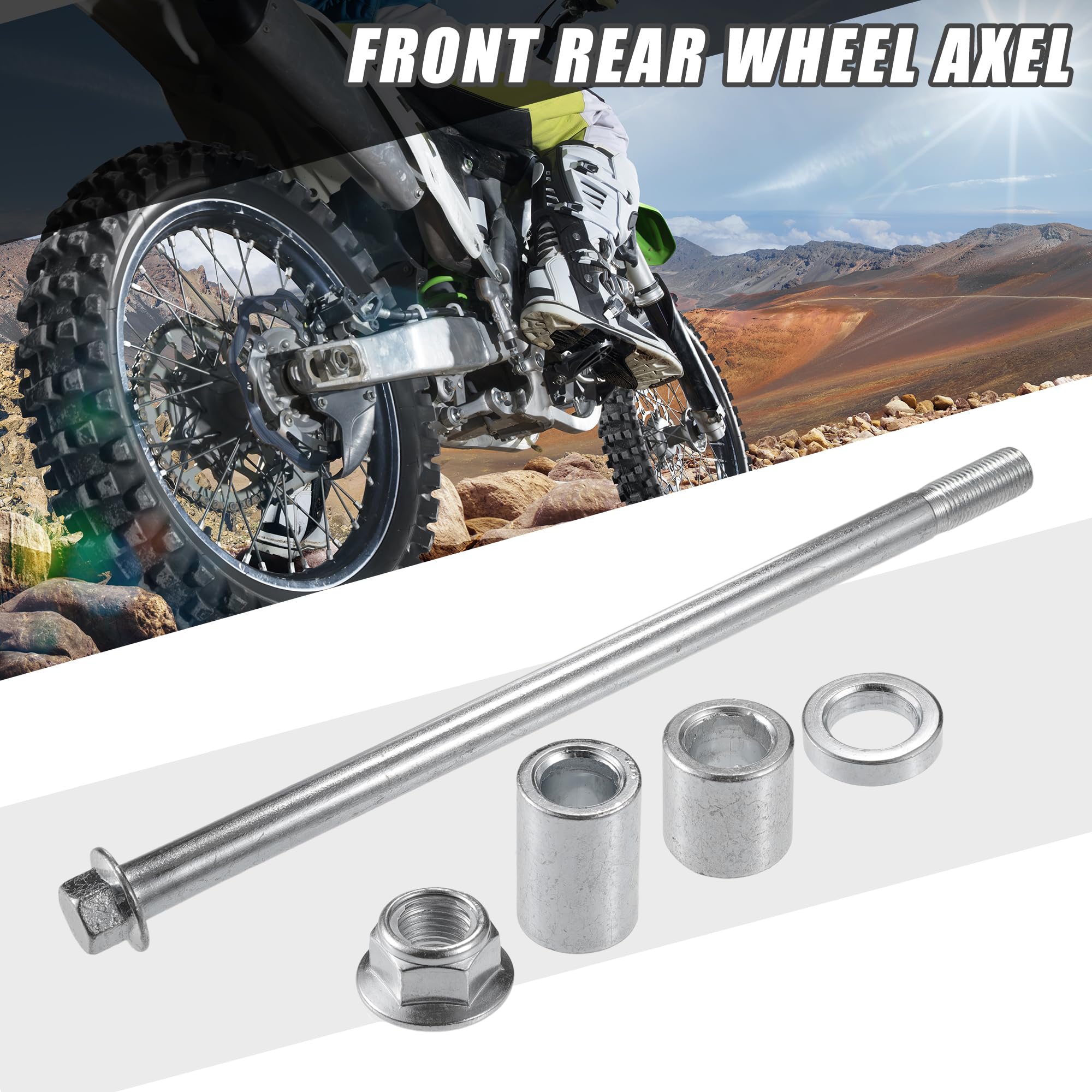 A ABSOPRO Essieu Avant/Arrière De Quad Atv 1pc Pour Quad Atv En Acier | Matériau Alliage D'Acier, Longueur 230mm, Diamètre 12mm, Pour Dirt Bikes Et Scooters, Avec 3 Douilles Et 1 Boulon