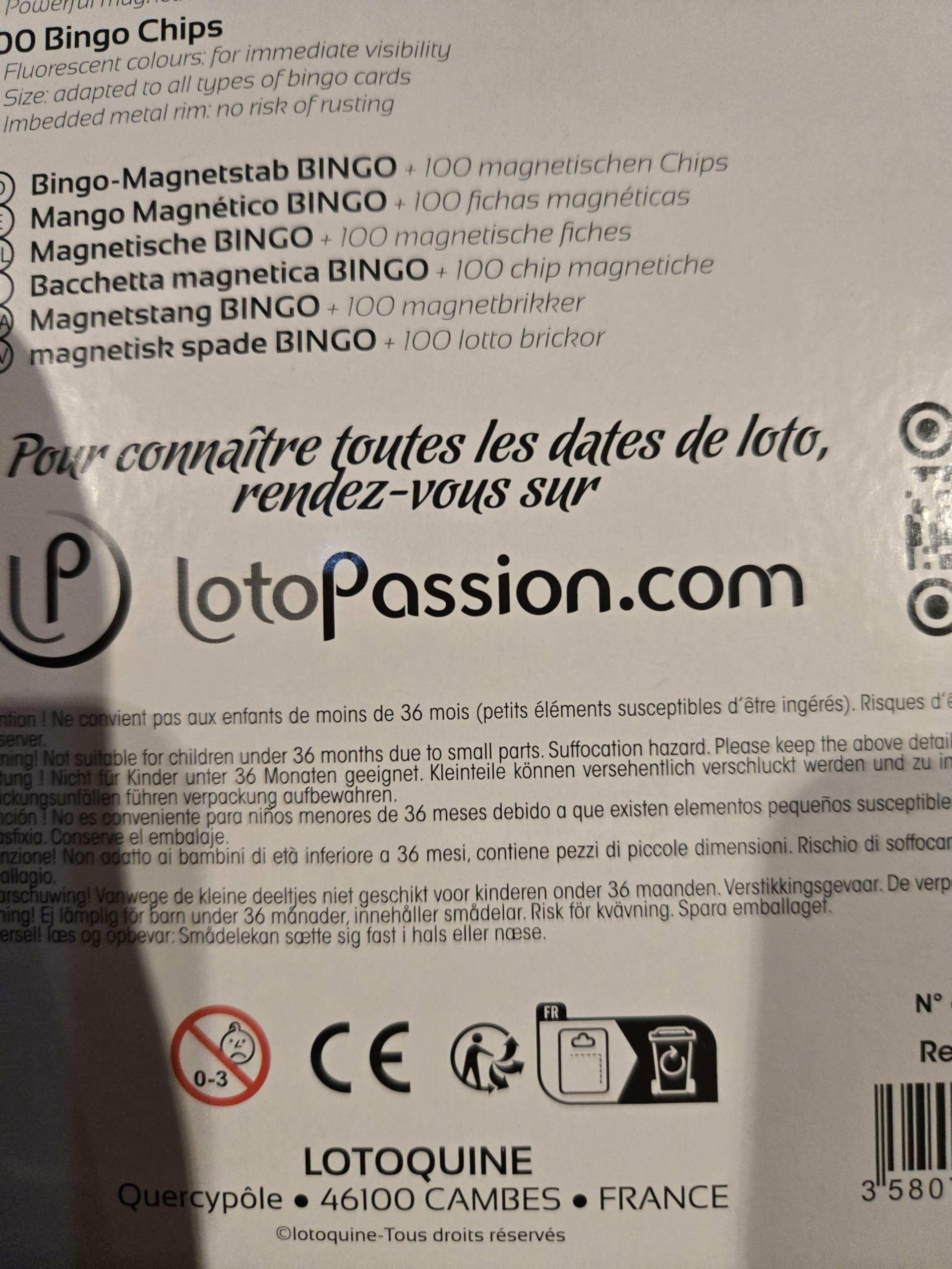 Pions magnétique Bleu Loto Bingo Accessoire Jeu Aimant Carte