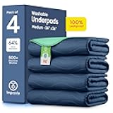 IMPROVIA® Washable Underpads, Heavy Absorbency Reusable Incontinence Pads for Kids, Adults, Elderly, and Pets, Waterproof Protection Floor (Navy, 34