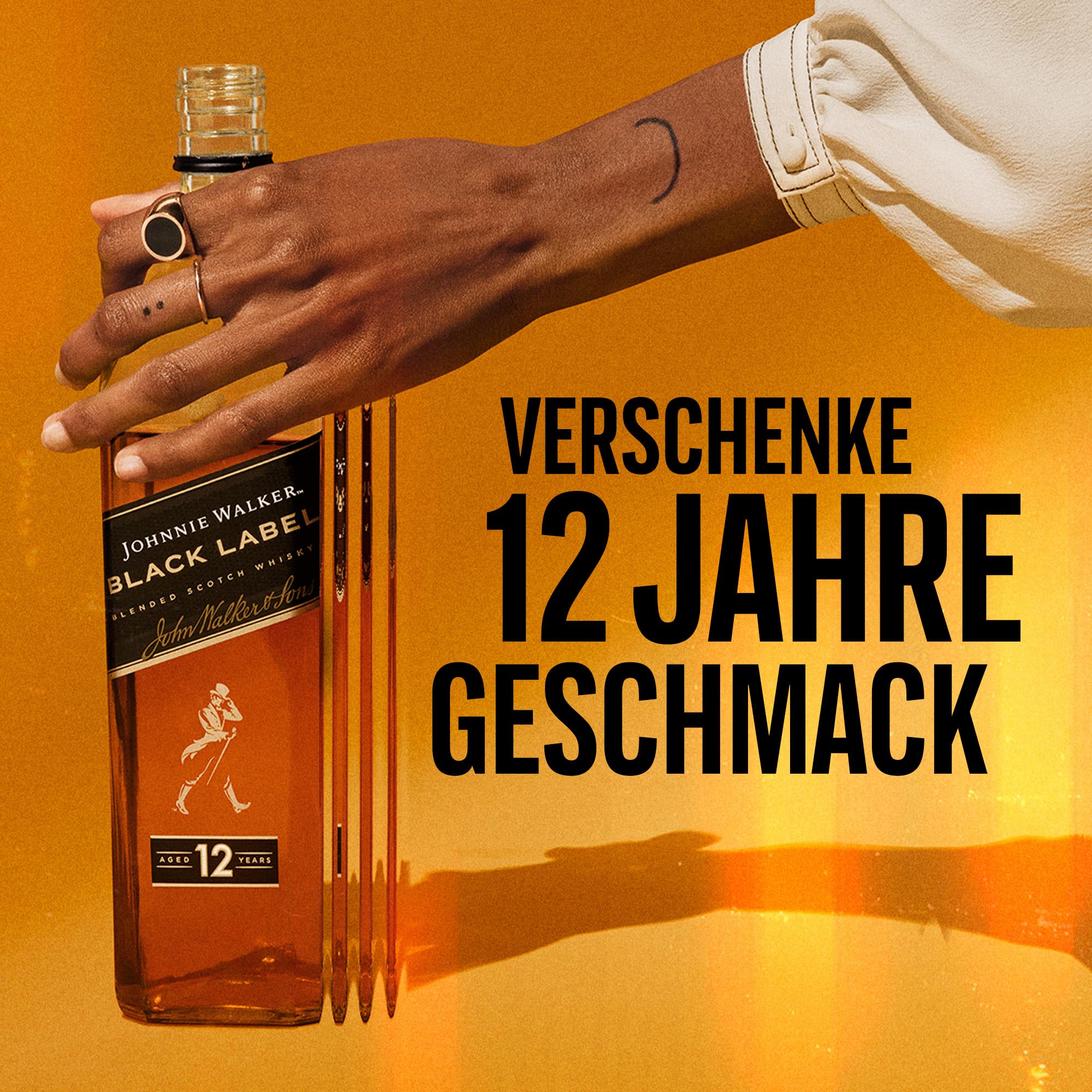 Johnnie Walker Black Label 12 Jahre, Blended Scotch Whisky, klassisch, Geschenkidee für genussvolle Abende zu Hause & mit Freunden, 40% Vol, 700ml