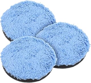 3 Pcs Polishing Pads, Buffing Pads, Microfiber Polishing pad for Car Compounding,3 Polished Pad for Scratch Removal, Waxing and Buffing (3.15 Inch/ 80 MM, Blue)