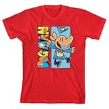 Dog Man Characters Inside Logo Youth Crew Neck Short Sleeve T-Shirt
