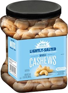 Nut Harvest Lightly Salted Cashews, 24oz Resealable Jar - Fresh Roasted Premium Snack for On-the-Go