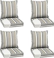 Vista 26 de Arden Selections Juego de cojines profundos para exteriores, 24 x 24 pulgadas, resistente al clima, a prueba de lluvia, resistente a la decoloración