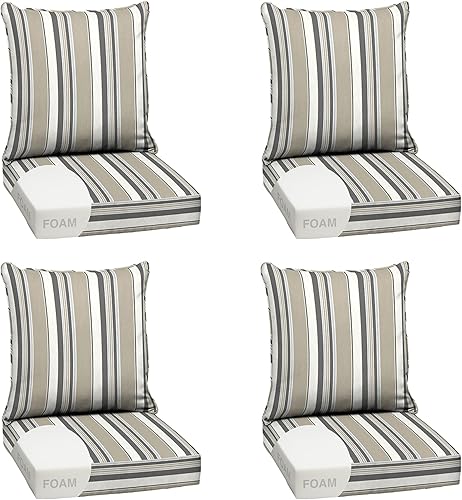 Miniatura 26 de Arden Selections Juego de cojines profundos para exteriores, 24 x 24 pulgadas, resistente al clima, a prueba de lluvia, resistente a la decoloración